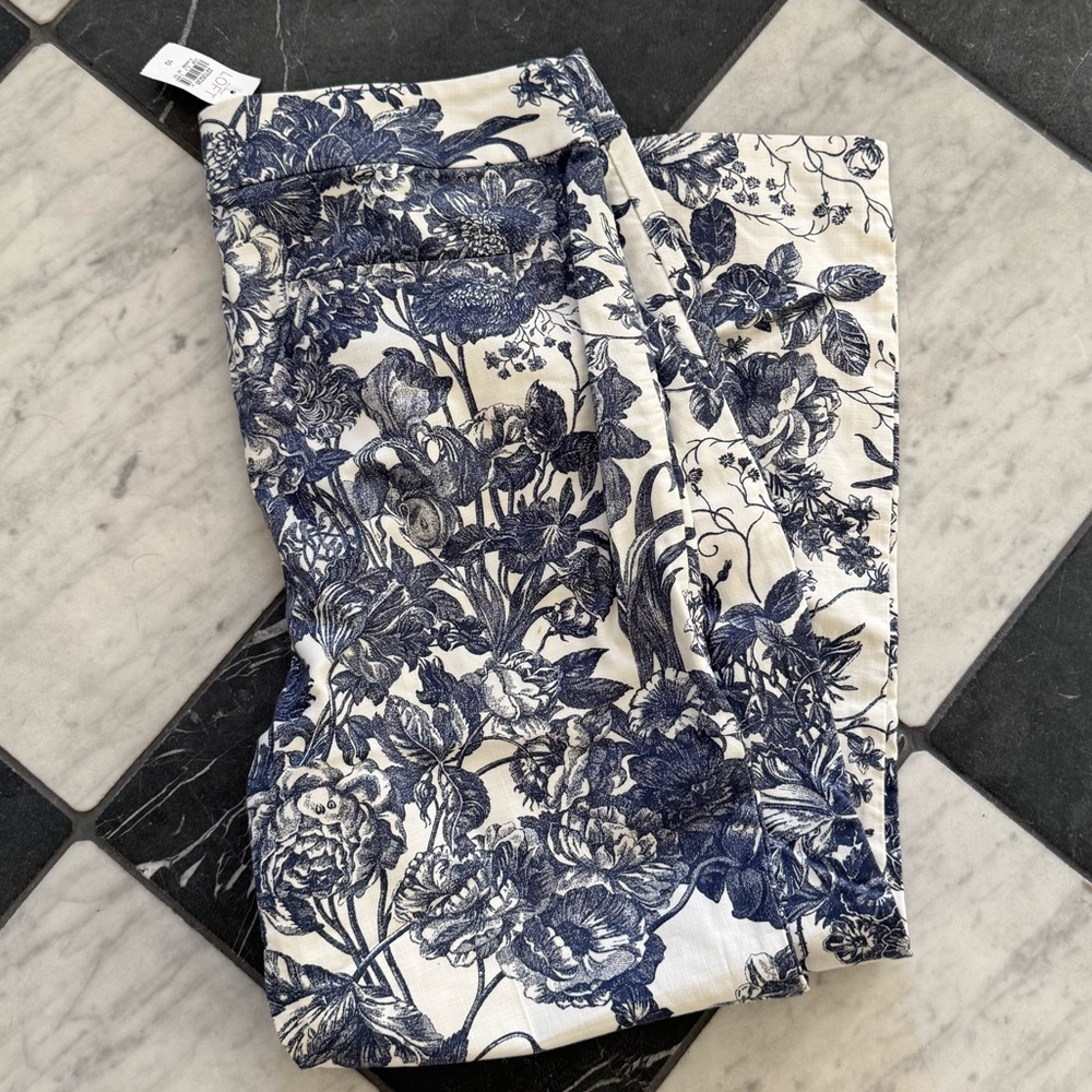 NWT blue toile Loft pants size 10